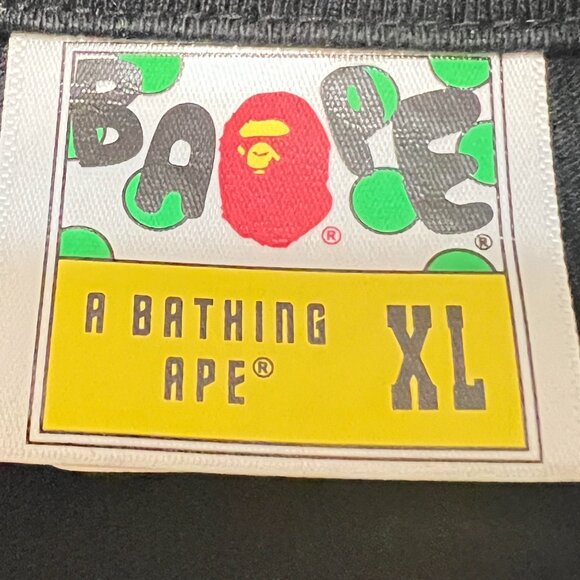 Authentic A BATHING APE Made in JAPAN(0.01%) Men's Black Crew Neck T-Shirt Sz.XL - Picture 4 of 12